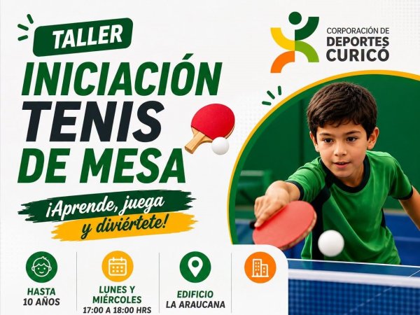 Abren cupos para taller de tenis de mesa
